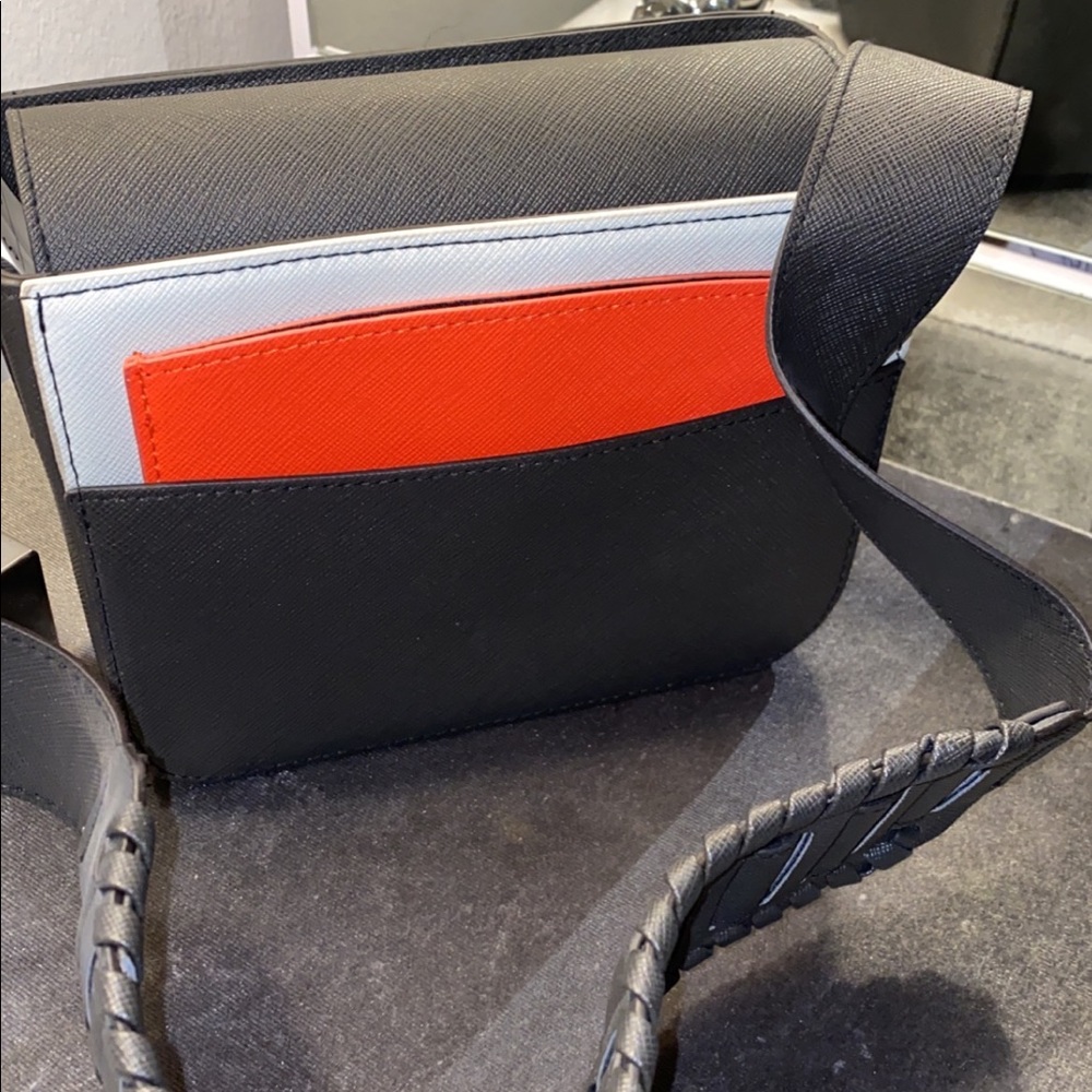 Orange and black mini bag